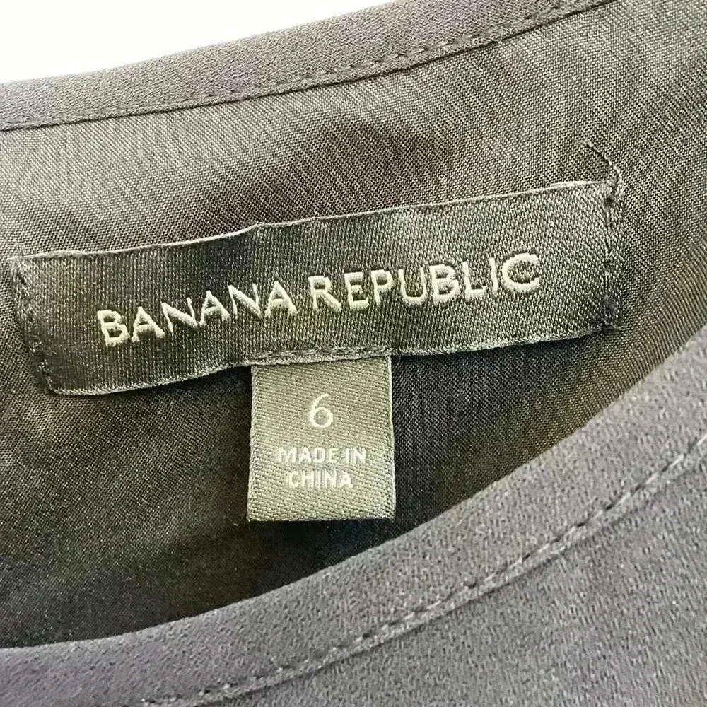 Banana Republic Black White Color Block Combo Style Shift Dress 6